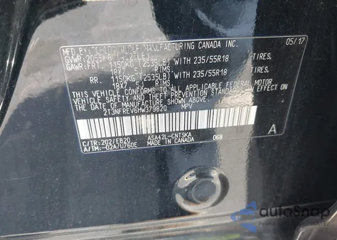 2017 Toyota Rav4 Se z USA, uszkodzony, nr VIN 2T3NFREV6HW379820